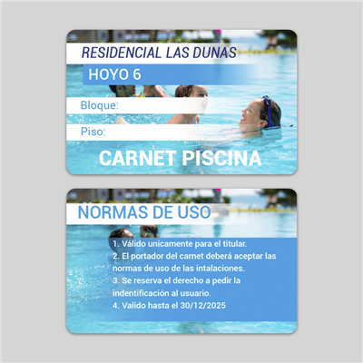 Imprimir Carnet PVC piscina 6